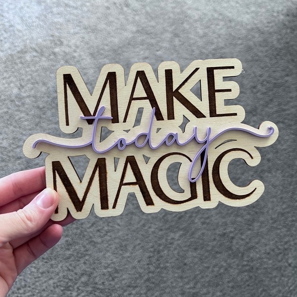 Handmade wood and acrylic motivation positive affirmation shelf sitter - Picture 1 of 5